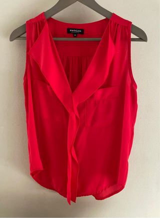 Blusa - camisa roja Morgan - sin mangas T.S(36)