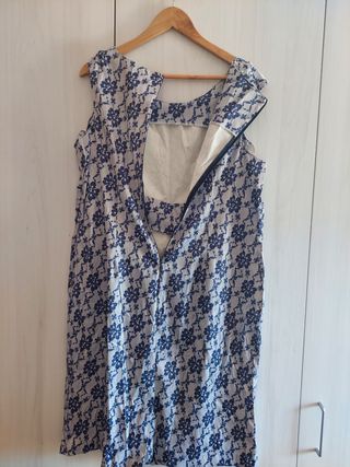 Vestido flores azul blanco