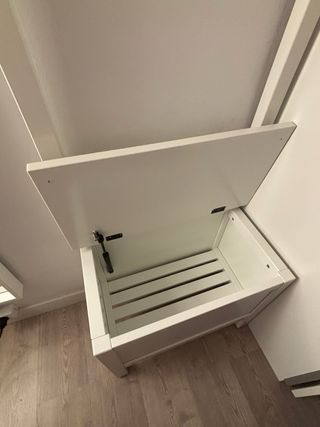 Banco almacenaje+perchero recibidor blanco Hemnes
