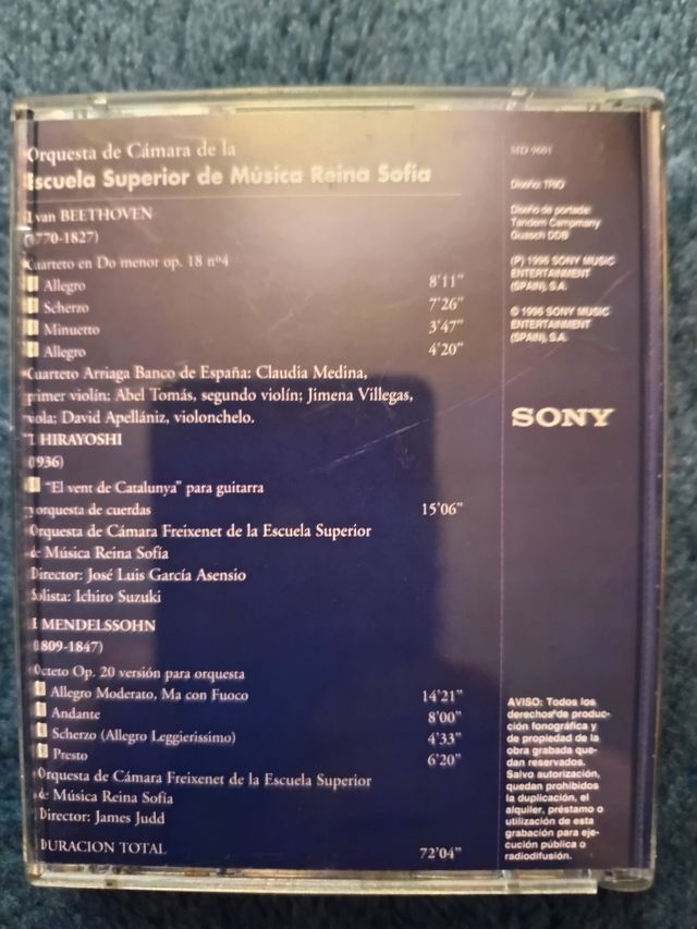MiniDisc Orquesta Cámara Reina Sofía Sony music