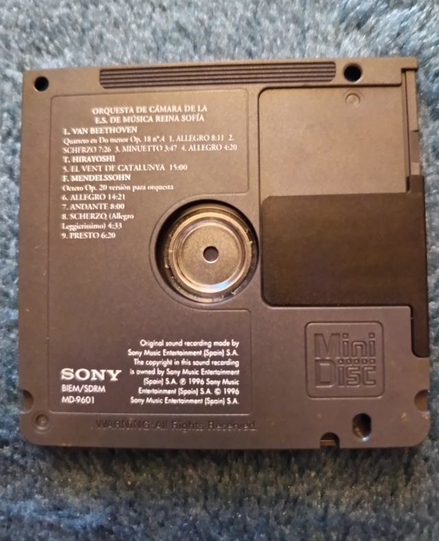 MiniDisc Orquesta Cámara Reina Sofía Sony music