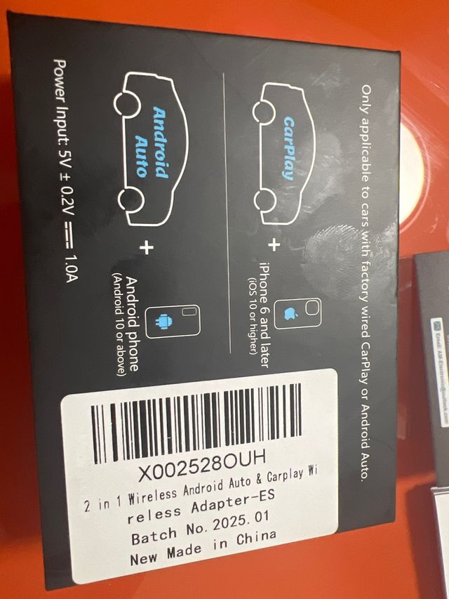 Adaptador inalámbrico Coche CarPlay Android Auto