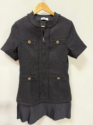 Vestido Sandro negro tweed