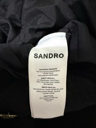 Vestido Sandro negro tweed