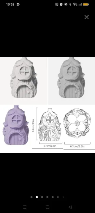 Figuras decorativas jardín 3D gnomo- casita hadas
