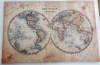 Mapa Antiguo del Mundo en dos Hemisferios