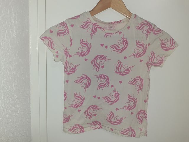 Camiseta H&M niña unicornio 6-8
