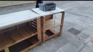 Mostrador de madera blanco