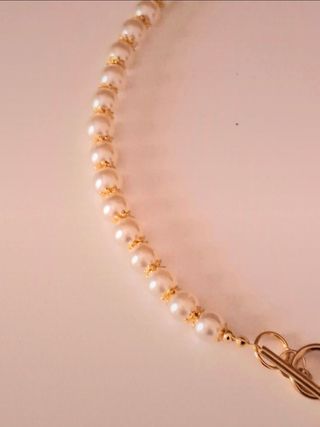 Collana perle e zircone rosso