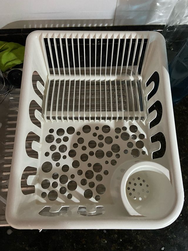 Escurreplatos plástico blanco