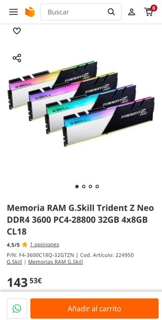 RAM G.Skill TridentZ Neo 8GBx2