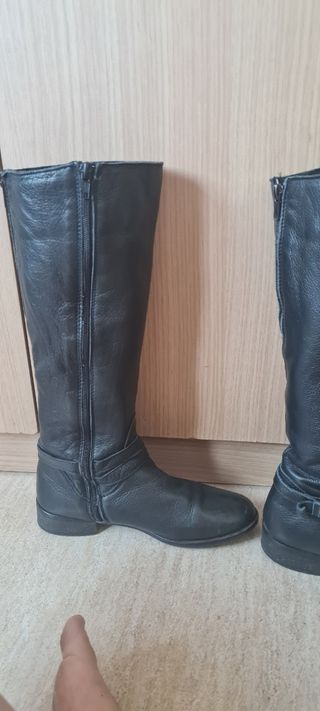 Botas altas negras mujer de piel
