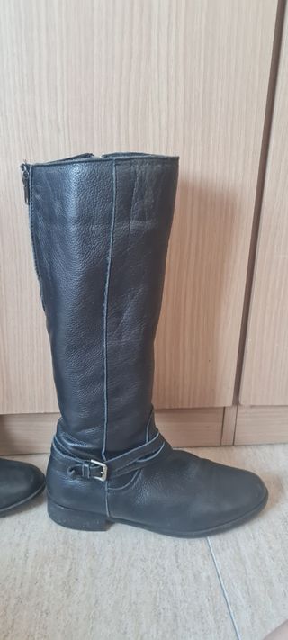 Botas altas negras mujer de piel