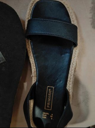 Sandalias esparto negras