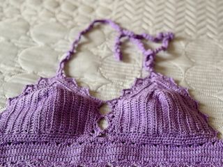 Top crochet morado bikiny