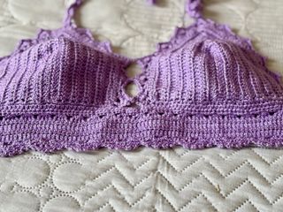 Top crochet morado bikiny