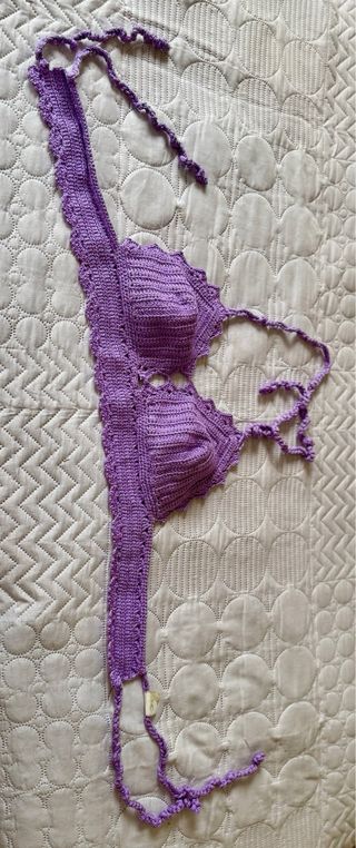 Top crochet morado bikiny