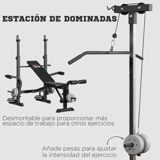 Banco Musculación con Polea - Multifuncional