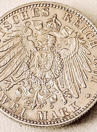 Moneda Alemania Imperio 2 marcos 1901A