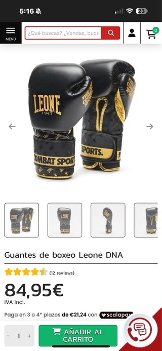 Guantes boxeo Leone de 12 onzas