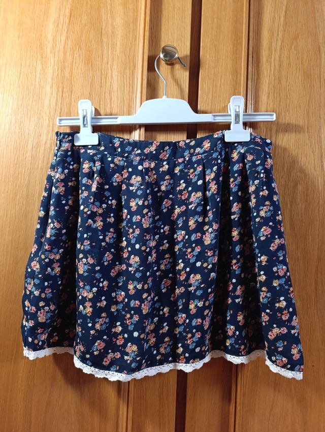 Falda floral azul - Talla única