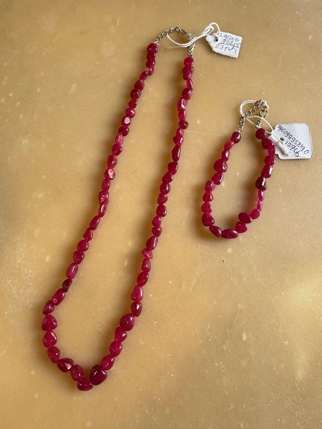 Parure Indiana Collana e Bracciale in Rubino