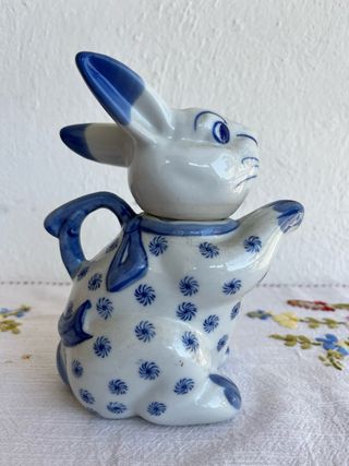 Teiera Coniglio Porcellana Blu