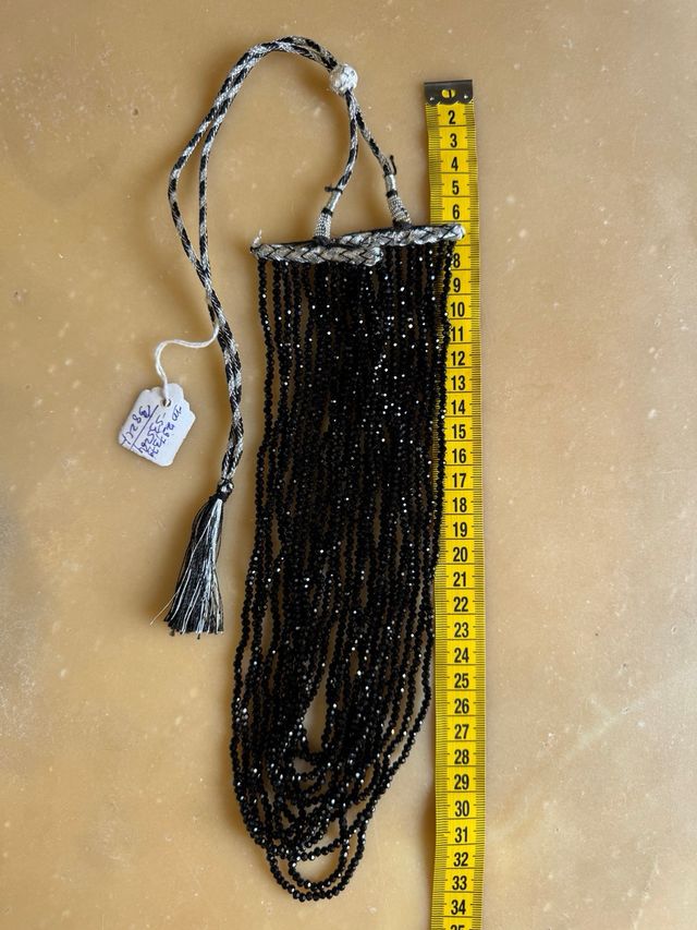 Collana Indiana a 12 fili in Spinello nero 