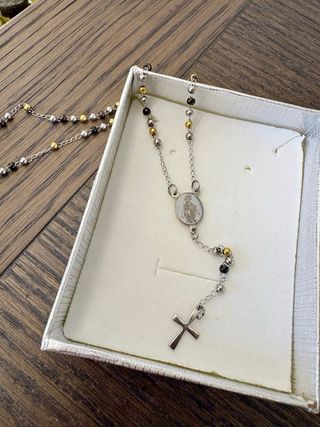 Collana rosario oro argento