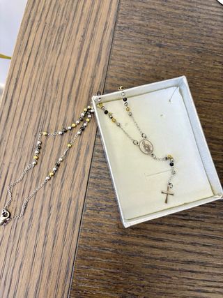 Collana rosario oro argento
