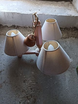 Lámpara techo madera 3 luces