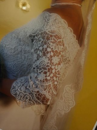 Abito romantico da sposa pizzo macramè e  Chiffon