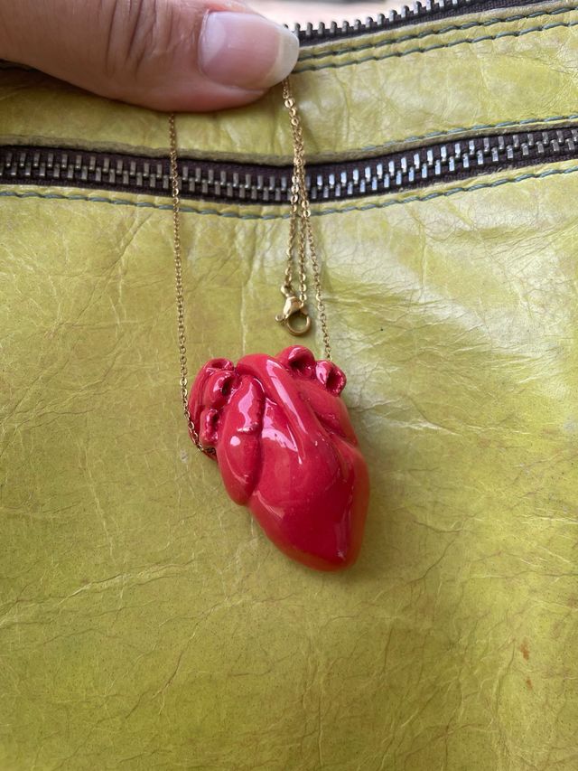 Collana cuore anatomico rosso