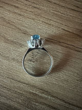 Anillo azul plata ovalado