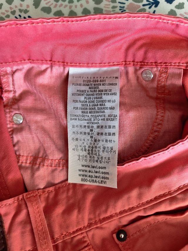 Jeans Levis rosa mujer