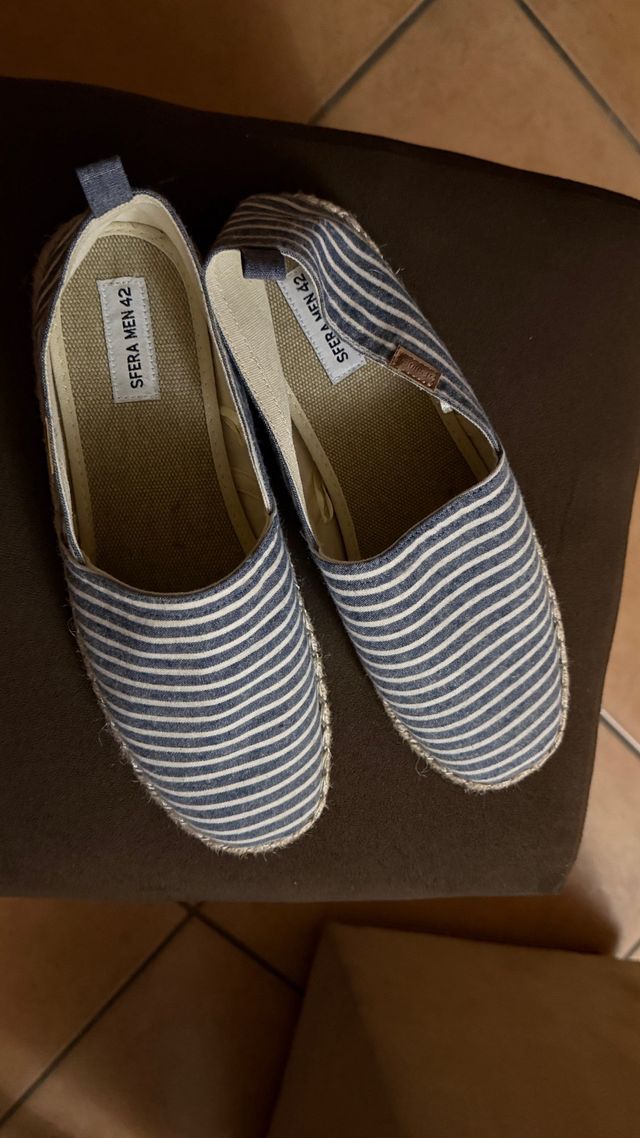 Mocasines Sfera Men rayas azul-blanco