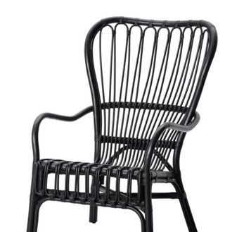Sillón ratán negro - Estilo vintage