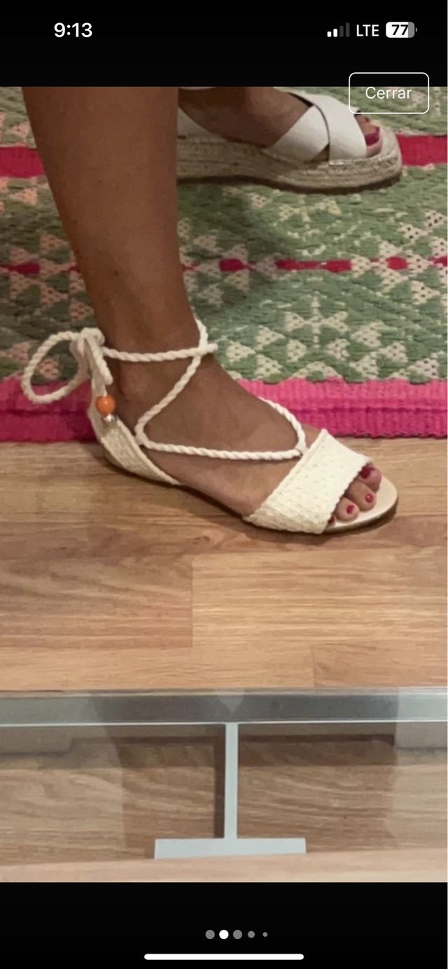 Sandalias crochet beige