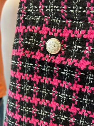 Minigonna scozzese rosa e nera Tg S