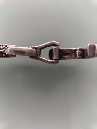 Pulsera plata envejecida  con cierre filigra 19 cm
