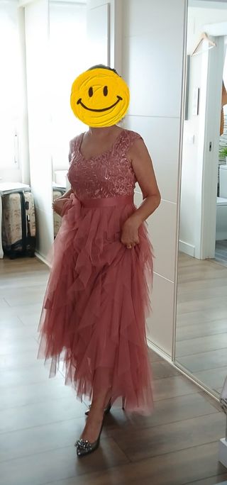 Vestido fiesta largo rosa
