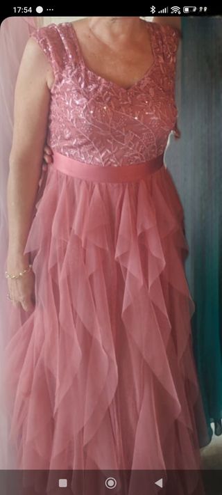 Vestido fiesta largo rosa