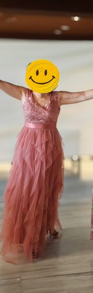 Vestido fiesta largo rosa