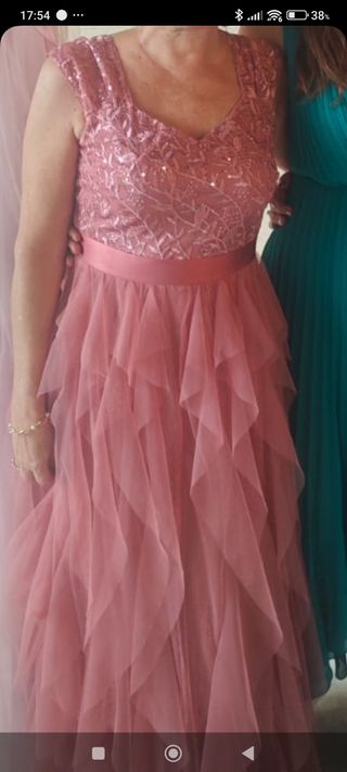 Vestido fiesta largo rosa