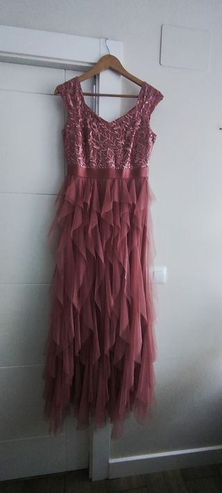 Vestido fiesta largo rosa