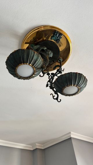 Lampara techo vintage 2 luces