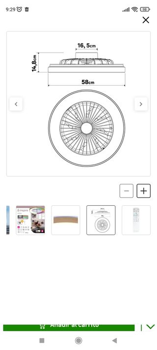Ventilador techo Inspire Estepa - 58cm