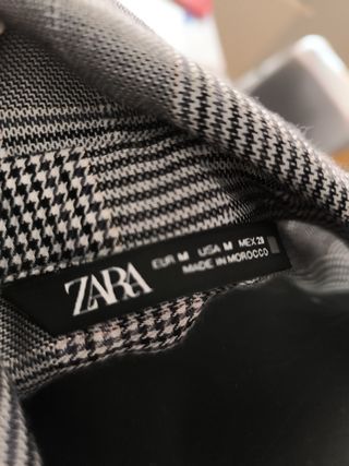 Camisa Zara cuadros gris blanco