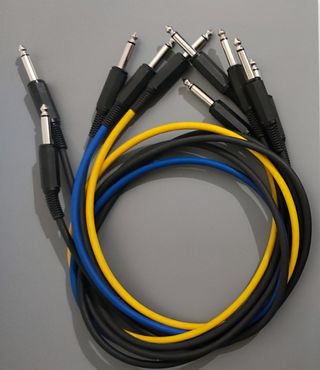 Set 5 cavi Jack 6.3mm-1/4" lunghezza 1mt