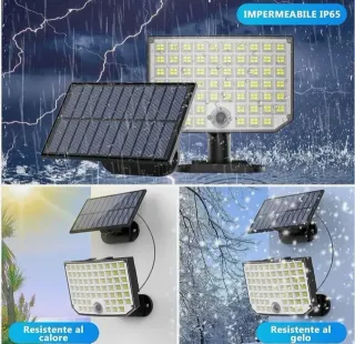 2 Pezzi Faro con Pannello Solare Faretti Fari NEW